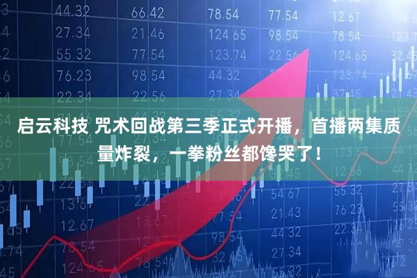 启云科技 咒术回战第三季正式开播，首播两集质量炸裂，一拳粉丝都馋哭了！