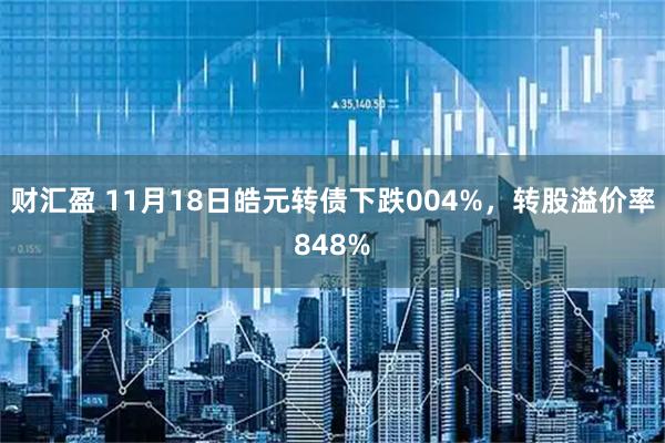 财汇盈 11月18日皓元转债下跌004%，转股溢价率848%