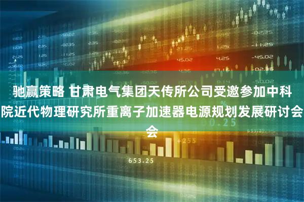 驰赢策略 甘肃电气集团天传所公司受邀参加中科院近代物理研究所重离子加速器电源规划发展研讨会